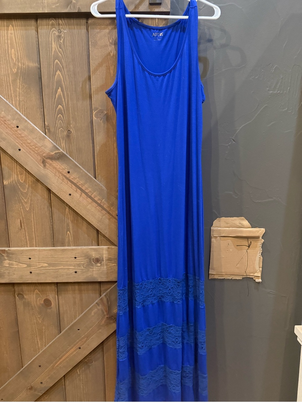 Apt. 9 Royal Blue Sleeveless Lace-Trim Maxi Dress